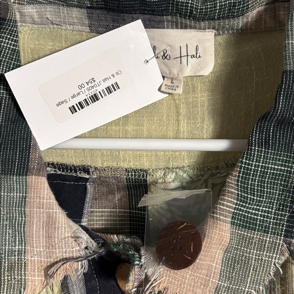 Oli & Hali Plaid Jacket in Green and Blue - Picture 2 of 4